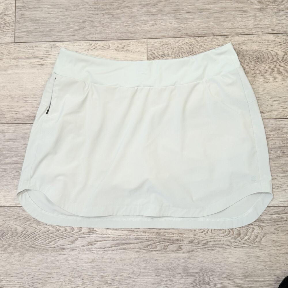 Free Fly Breeze Skort Womens 2XL XXL Light Green Grey Outdoor Shorts Zip Pocket